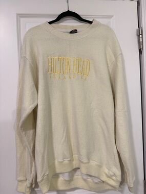 Hilton Head Cream Embroidered Sweatshirt